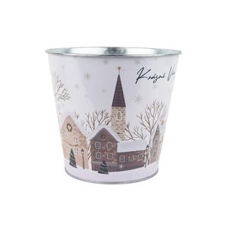 Vánoční květináč plechový K4995/2 - D15XH14 cm B:D10 cm
