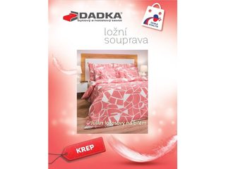 Krepové povlečení Julius lososové na bílém podkladu 140x200, 70x90 cm