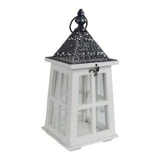 Dřevěná lucerna 32 cm D6037