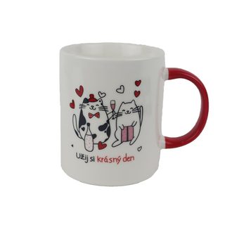 Porcelánový hrnek kočky X8707 - 360ml; 345 g; D80xH95xBD78mm