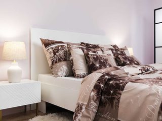 Bavlněné povlečení Pampelišky 3D hnědé 140x200, 70x90 cm