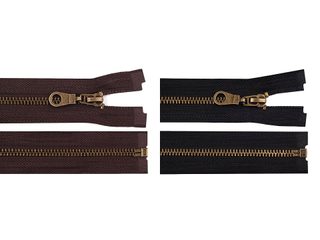 Staromosazný zip šíře 6 mm délka 75 cm (bundový)