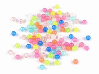 Plastové korálky svítící ve tmě Ø6 mm 20g