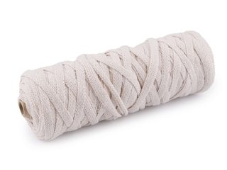 Bavlněná šňůra plochá tkaná / macrame šíře 8 mm návin 50 m