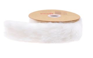 Kožešinový pás 4 cm × 2 m - bílý