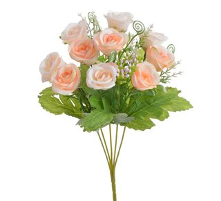Kytice růžiček 28 cm - mix meruňková