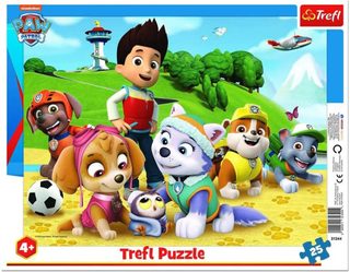 TREFL PUZZLE Deskové Tlapková Patrola 37x29cm v rámečku 25 dílků