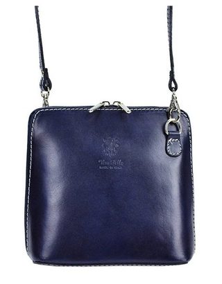 Kožená malá dámská crossbody kabelka tmavá modrá KK-1702