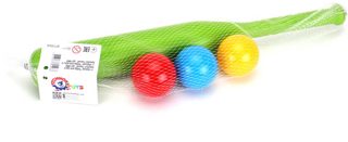 Baseballový dětský barevný set pálka 50cm se 3 míčky barvy plast