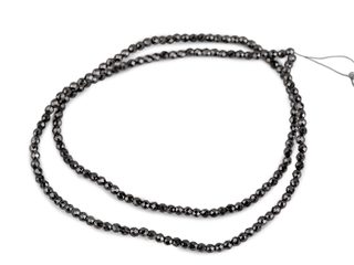 Skleněné korálky broušené ohňovky 2 mm metalické, na drátku