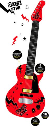 Kytara dětská rocková elektrická na baterie Světlo Zvuk