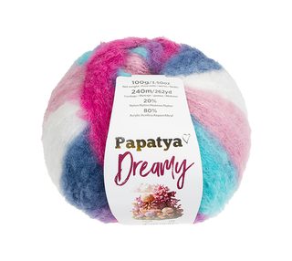 Příze PAPATYA DREAMY Růžová,Modrá,Bílá 07 100g / 240 m