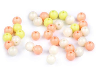 Plastové korálky Color Ø8 mm barevný mix 50 kusů