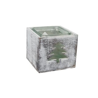 Dekorační svícen stromeček D7993 - 9.5x9.5x8cm