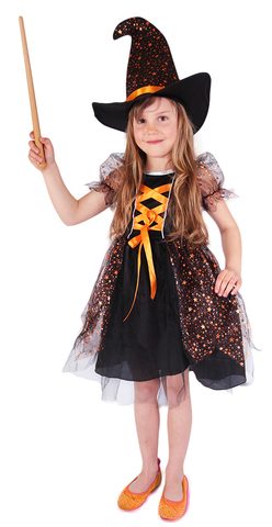 Dětský kostým čarodějnice/Halloween hvězdička (M) EKO