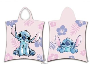 Plážová osuška pončo Lilo a Stitch Pink 50x115 cm