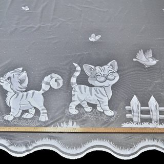 Dětská kusová záclona Kočička 150x415 cm