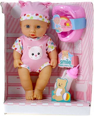 Panenka miminko 30cm set s doplňky pije čůrá na baterie Zvuk 2 barvy