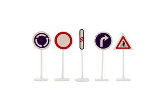 Dopravní značky 14ks plast - 5,5 cm