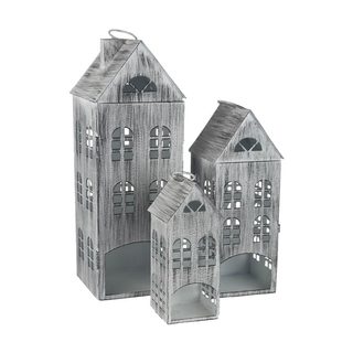 Domek na svíčku, S/3 K3680-21 - 7,5x8x21,5cm,10,5x10,5x29cm