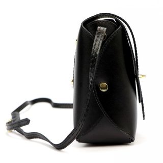 Kožená moderní malá dámská crossbody kabelka černá