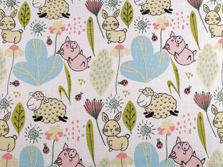 Bavlněná plenkovina / mušelín zvířátka METRÁŽ