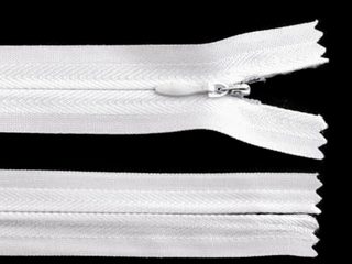 Zip skrytý nedělitelný 3 mm délka 20 cm na sukně / šaty / polštáře