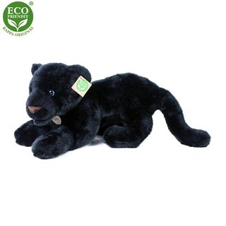 Plyšový černý panter ležící 40 cm ECO-FRIENDLY