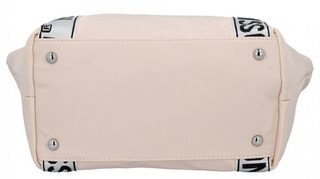 Velká dámská nylonová shopper kabelka přes rameno béžová