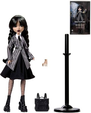 Monster High panenka Wednesday Addams se stojánkem (Mattel)