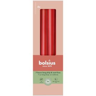 Kónické svíčky Bolsius 4 ks, 245/24 mm, červená