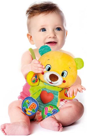 CLEMENTONI Baby medvídek Lele interaktivní naučný žlutý na baterie Světlo Zvuk