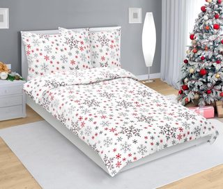 Povlečení MIKROFLANEL Bílá,Šedá,Červená 95/173 140x200, 70x90 cm