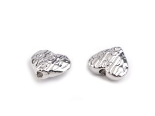 Kovový korálek srdce 10x12 mm 5 kusů