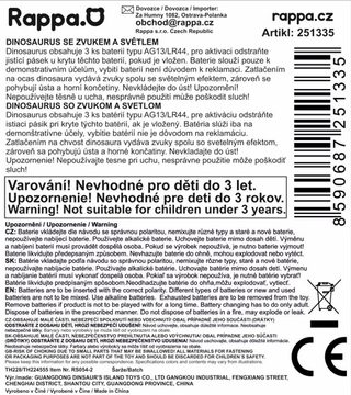 Dinosaurus Velociraptor se světlem a zvukem