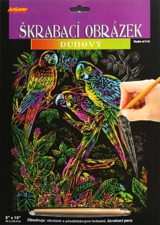 Škrabací obrázek duhový asst 3 druhy 20x25cm