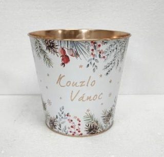 Vánoční plechový květináč k4989/2 - D15XH14 cm B:D10 cm