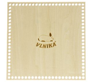 Dno - víko překližkové Natur čtverec s králíčkem 20x20 cm / otvory 6mm