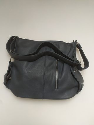 Modrošedá moderní crossbody dámská kabelka 67-MH
