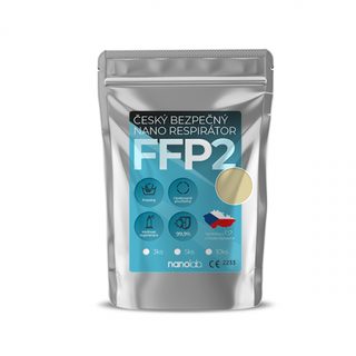 ZLEVNĚNO - 5 KUSŮ nanorespirátorů béžových FFP2 velikost M lehké