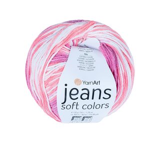 Příze JEANS Soft Colors Růžová,Bílá 6206