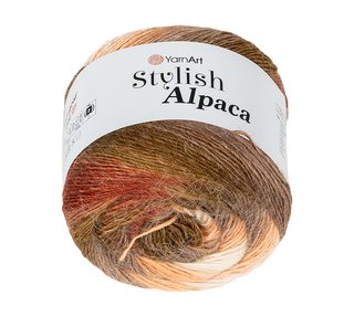 Příze Stylish ALPACA Hnědá,Oranžová 7701