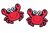 Nažehlovačka krab červený vel.6x5cm