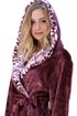 Župan s kapucí Flora mauve wine 39  56 4853