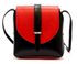 Kožená moderní malá dámská crossbody kabelka černá / červená