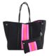 Neoprenová dámská plážová taška voděodolná černo-růžová JG067