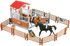 Stáj pro koně herní plastový set s figurkami a koníky v krabici