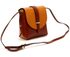 Kožená moderní malá dámská crossbody kabelka hnědá / camel hnědá