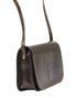 Kožená malá dámská crossbody kabelka tmavě hnědá