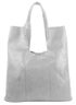 Velká světle šedá shopper dámská kabelka s crossbody uvnitř